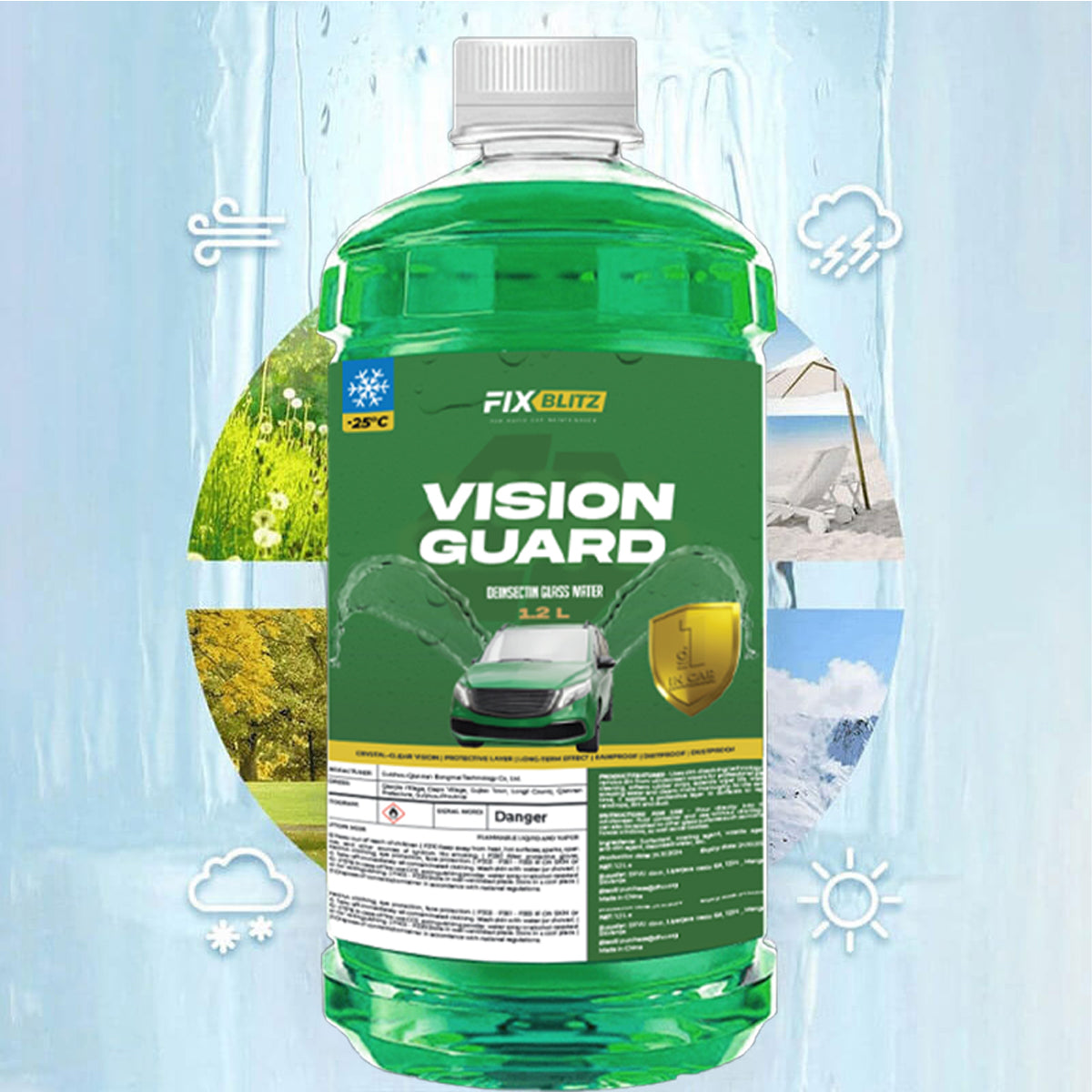Hydrophobic windshield fluid VisionGuard™