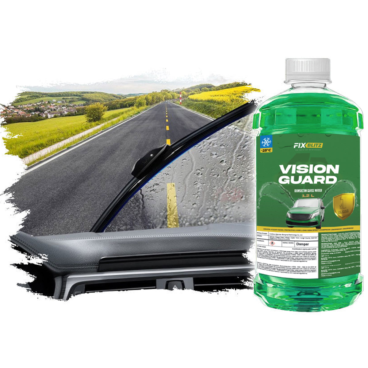Hydrophobic windshield fluid VisionGuard™